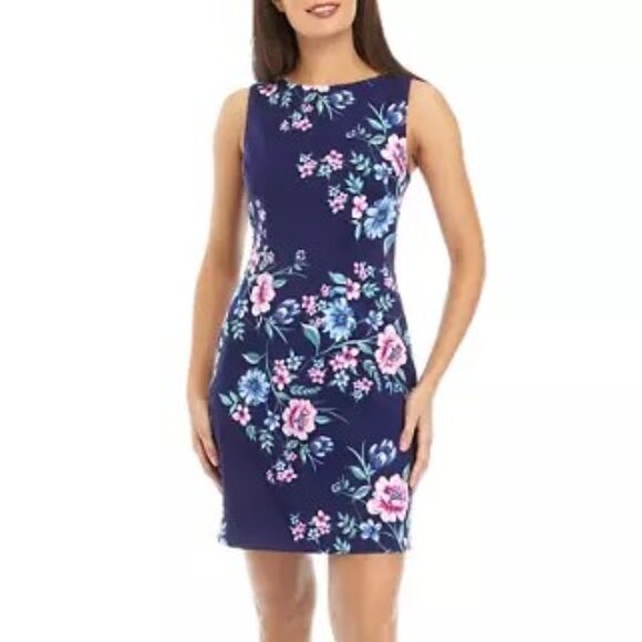 NWT Floral Sheath Dress - Size 14 - Picture 1 of 10